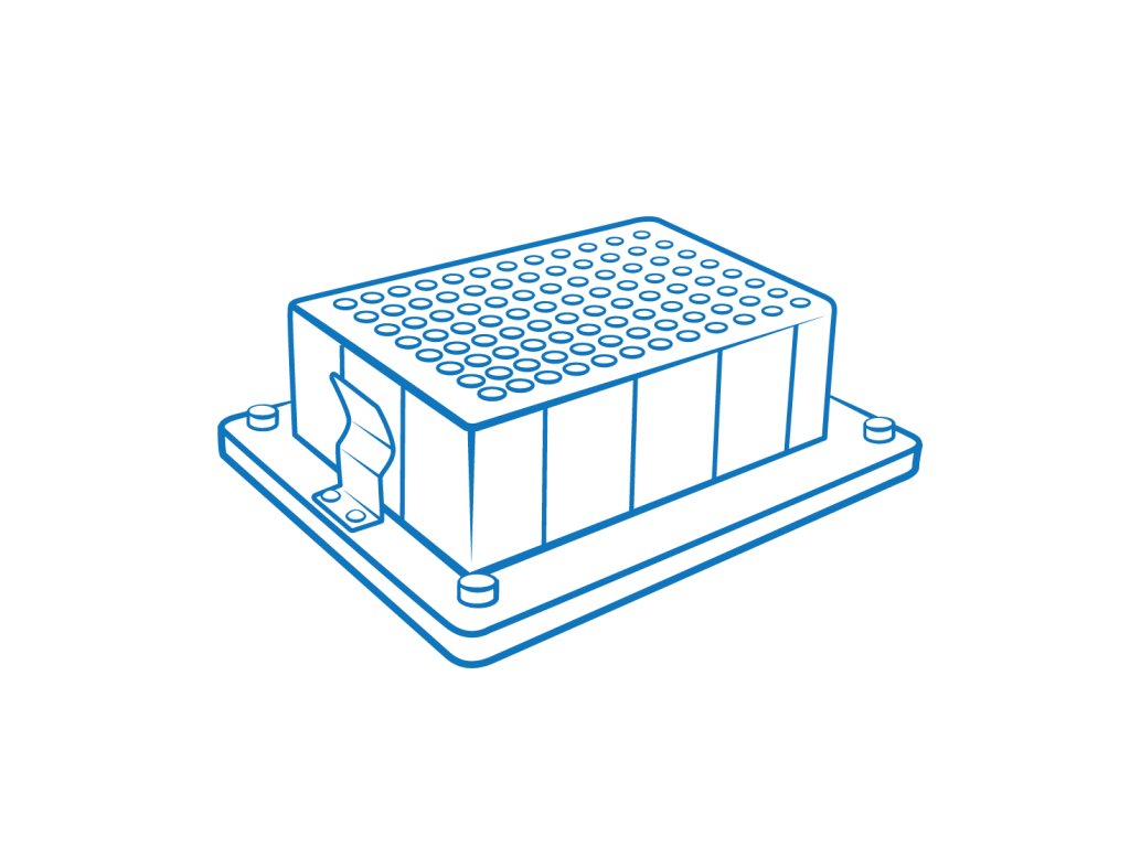 Block B-2R for one Riplate® 96/2000 μl deep-well plate for TS-DW thermal shaker